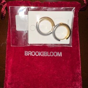 Brook and Bloom Silver and Gold Hoop Rita Earrings